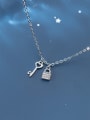 thumb 925 Sterling Silver With Platinum Plated Personality Locket Key  Necklaces 3