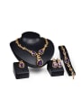 thumb Alloy Imitation-gold Plated Vintage style Purple Stones Four Pieces Jewelry Set 0