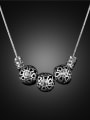 thumb Exquisite Silver Plated Heart Shaped Rhinestones Necklace 1