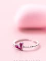 thumb S925 silver ring, female wind fashion, purple diamond, love ring, sweet temperament, open finger index J4451 0