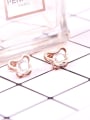 thumb Temperament Rose Gold Plated Zircons Stud Earrings 1
