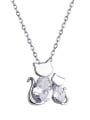 thumb 925 Sterling Silver With Cubic Zirconia  Cute Animal Kitty Necklaces 0