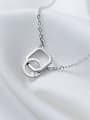 thumb Creative Letter G Shaped S925 Silver Rhinestone Necklace 2
