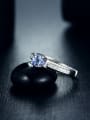 thumb Fashion Platinum Plated Gemstone Zircon Engagement Ring 2