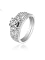 thumb 925 Sterling Silver With Cubic Zirconia Delicate Irregular Stacking Rings 0