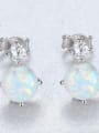 thumb Sterling Silver Classic Mini opal with AAA grade zircon studs 3