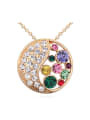 thumb Fashion Cubic austrian Crystals Round Pendant Alloy Necklace 0