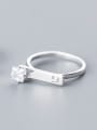 thumb Women Fashion Square Shaped Rhinestone S925 Silver Ring 0