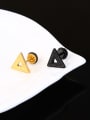 thumb Stainless Steel With Black Gun Plated Simplistic Triangle Stud Earrings 1