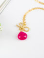 thumb Exquisite Fuchsia Water Drop Shaped Gemstone Necklace 1