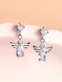 thumb 925 Sterling Silver With Cubic Zirconia Trendy Insect Drop Earrings 3
