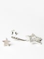 thumb Fashion Shiny Zirconias-studded Stars 925 Silver Stud Earrings 3