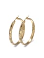 thumb Fashionable Gold Plated Geometric Shaped Frosted Drop Earrings 0