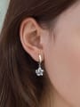 thumb White Gold Plated Flowers-shape Drop Earrings 4