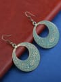 thumb Retro style Exaggerated Antique Bronze Plated Round Drop Earrings 2