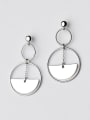 thumb Personality Round Shaped S925 Silver Drop Earrings 0