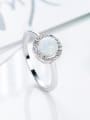 thumb Fashion Opal stone Tiny Zirconias 925 Silver Ring 2