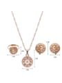 thumb Alloy Imitation-gold Plated Fashion Rhinestones Hollow Two Pieces Jewelry Set 2