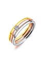 thumb Fashion Three-in-one Titanium Zircon Ring 0