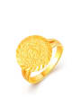thumb Women Exquisite 24K Gold Plated Round Shaped Wedding Ring 0