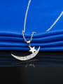 thumb Fashionable Moon And Star Rhinestone Necklace 2