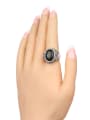 thumb Retro style Oval stone Colorful Enamel Alloy Ring 1