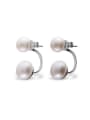 thumb Double Freshwater Pearl stud Earring 0