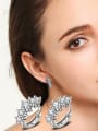 thumb White Gold Plated Fashionable Shining Clip Earrings 1