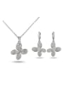 thumb High Quality Platinum Plated Butterfly Shaped Zircon Two Pieces Jewelry Set 0