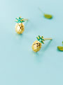 thumb 925 Sterling Silver With Gold Plated Cute Pineapple Stud Earrings 0