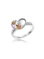 thumb Simple Water Drop austrian Crystal Heart Alloy Ring 0