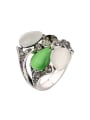 thumb Personalized Opal stones Grey Crystals Alloy Ring 0