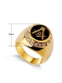 thumb Freemason Logo Rhinestones Signet Ring 0