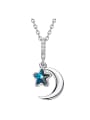 thumb Simple Little Moon Star austrian Crystal Copper Necklace 0