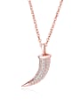 thumb Copper With Rose Gold Plated Personality horn Necklaces 0