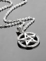 thumb Personalized Round Hollow Star Titanium Necklace 1