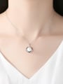 thumb Pure silver natural pearl  minimalist round design necklace 1