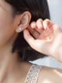 thumb Women Temperament Leaf Shaped S925 Silver Stud Earrings 1