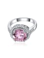 thumb Exquisite Cubic Pink Zircon Copper Ring 1
