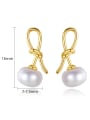 thumb 925 Sterling Silver With  Artificial Pearl Personality Irregular Stud Earrings 3