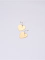 thumb Titanium With Gold Plated Simplistic Heart Chandelier Earrings 2
