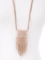 thumb Retro Holow Luxury Alloy Tassel Necklace 1