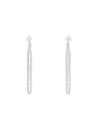 thumb Copper With Platinum Plated Simplistic  Hollow Geometric Drop Earrings 1