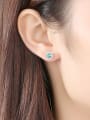 thumb Sterling silver classic round semi-precious stones earrings 1