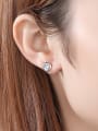 thumb Copper  With Cubic Zirconia  Simplistic Round Stud Earrings 1