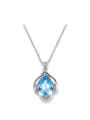 thumb Blue Water Drop Shaped Necklace 0