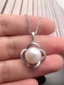 thumb Freshwater Pearl Hollow Flower Necklace 1