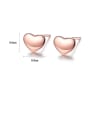thumb 925 Sterling Silver With Rose Gold Plated Simplistic Heart Stud Earrings 3