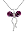 thumb Fashion Water Drop austrian Crystals Butterfly Pendant Alloy Necklace 1