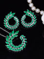 thumb Green Leaves -shape Fashion Western Style Two Pieces Jewelry Set 2
